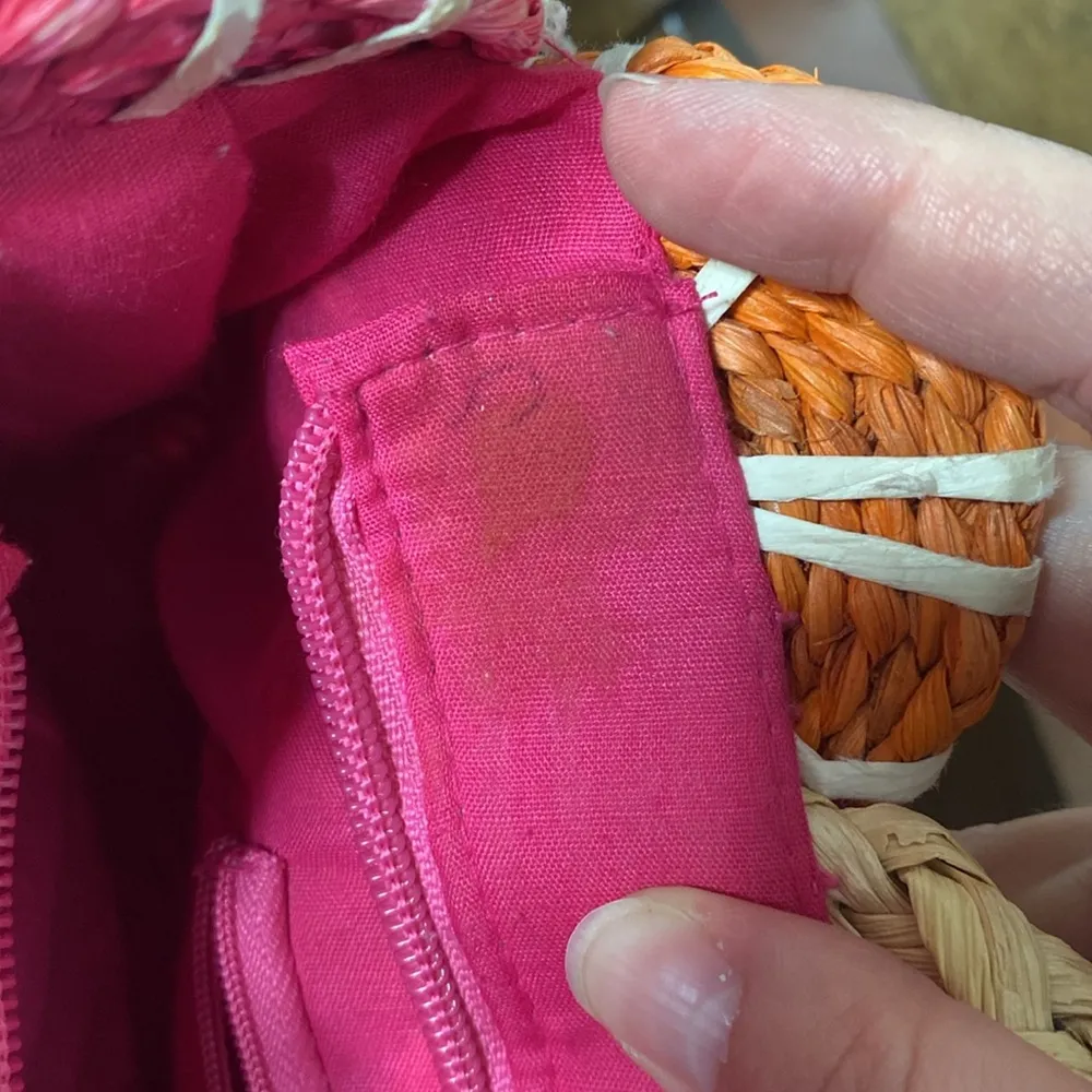 Straw colorful artisan circle pattern purse - Image 11