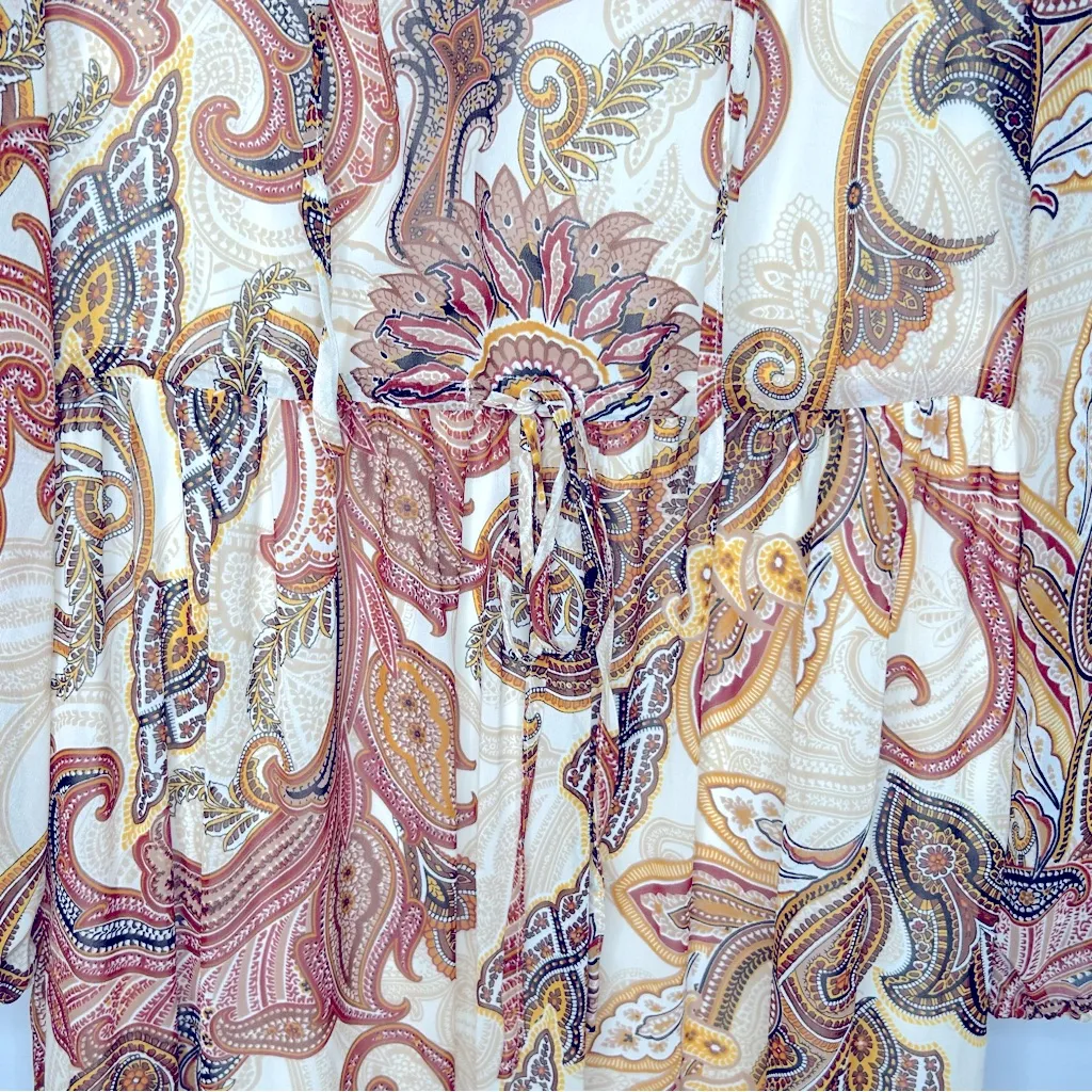 Julia Jordan Floral Print Long Sleeve Tiered Chiffon Midi Dress Size 2 - Image 6