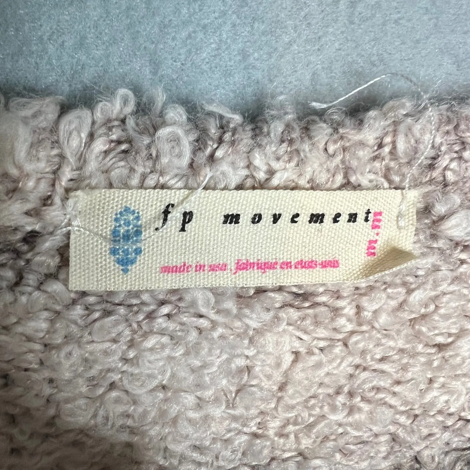 FP Movement Fuzzy Striped V Neck Sweater Oversized Size M Cozy Casual Relaxed Gray Size M - Image 2