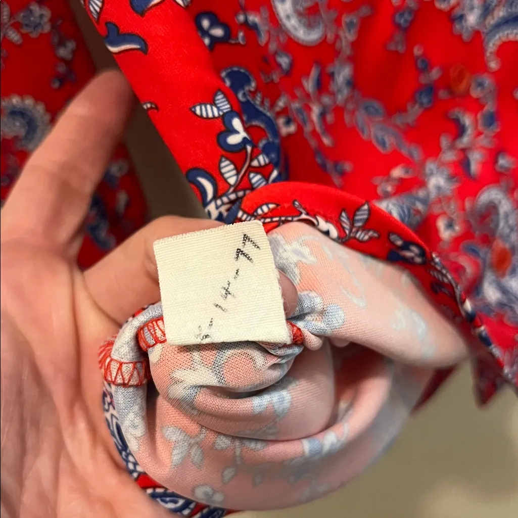 70’s Vintage Floral Paisley Pointed Collar Button Up Blouse Shirt Long Sleeve Size M - Image 5