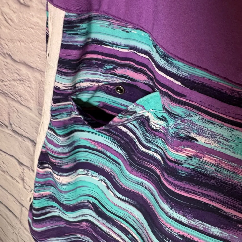 Athleta Swift Zip Skort Women Purple Brush Stripe Pickleball Golf Active Size 12 - Image 2