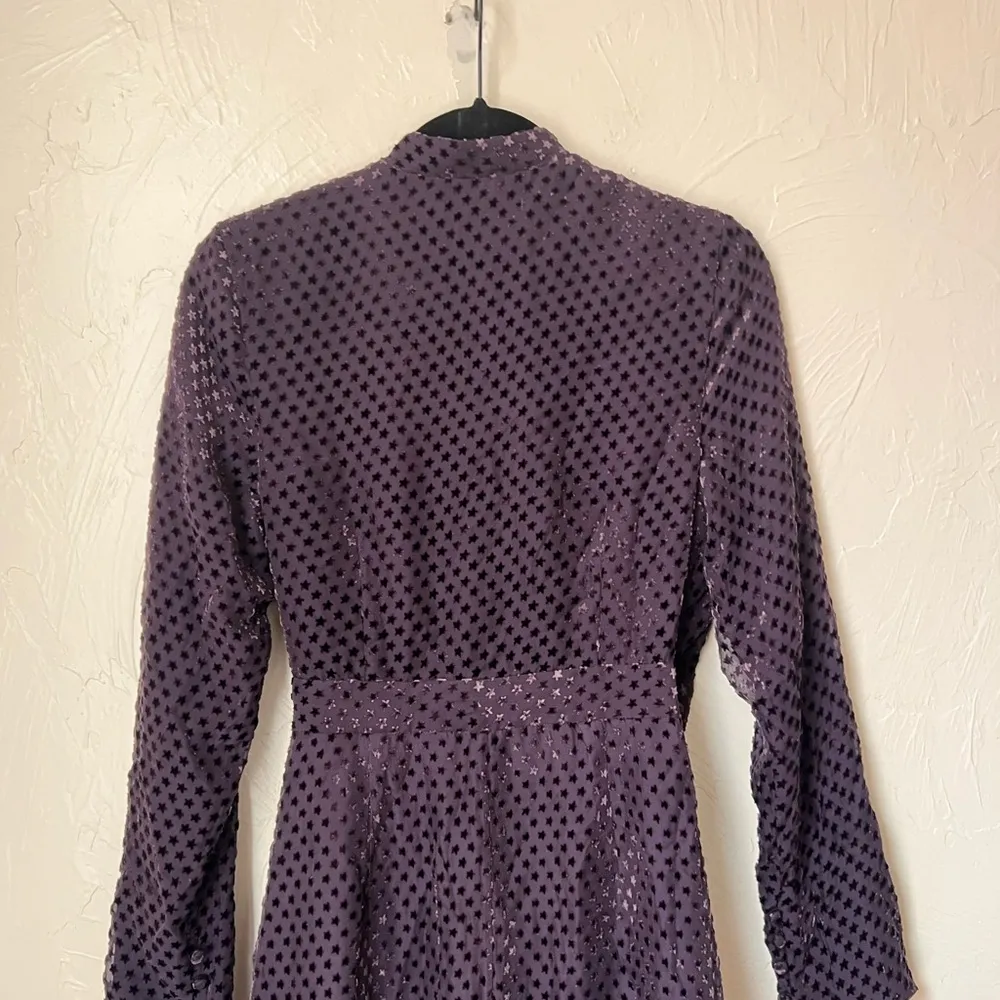 Equipment star print silk blend long sleeve wrap dress size S - Image 9