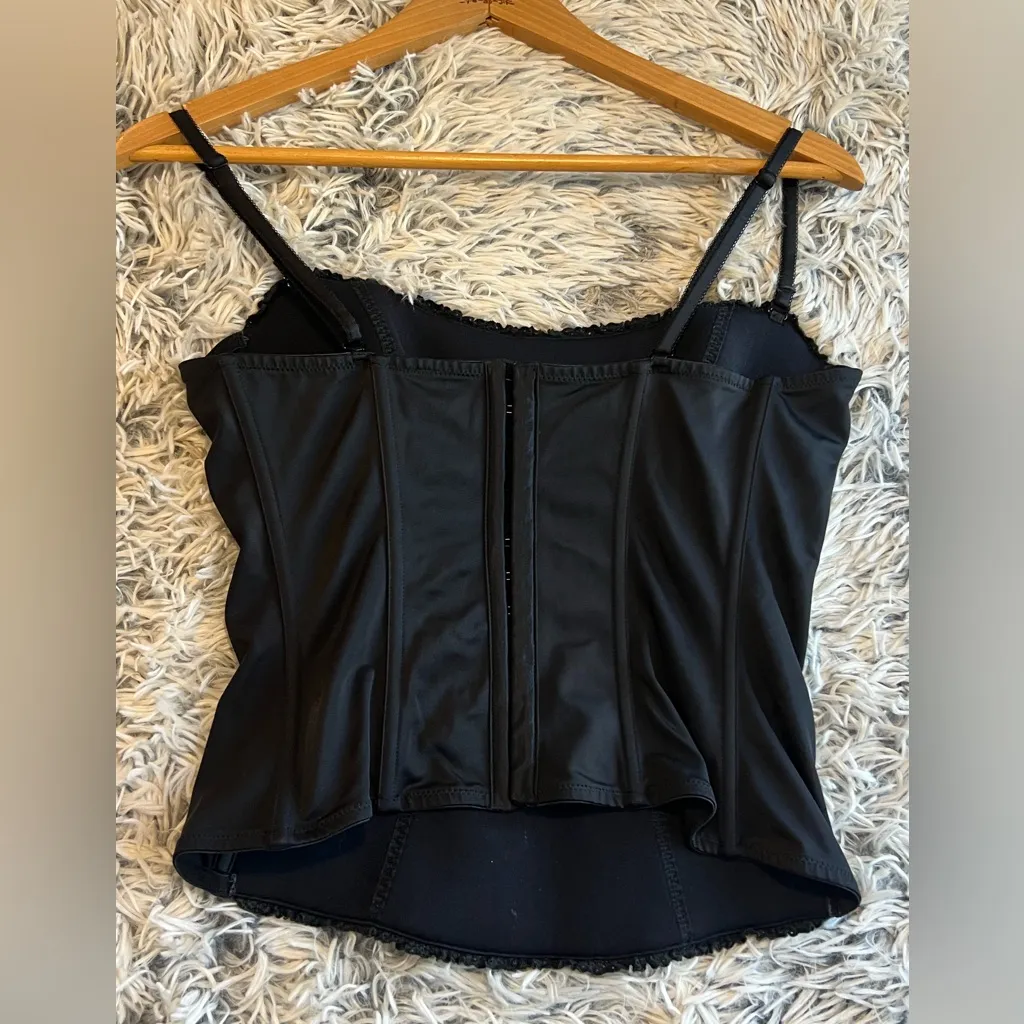 On Gossamer Black Eyelet Bustier Corset‎ Size L - Image 3