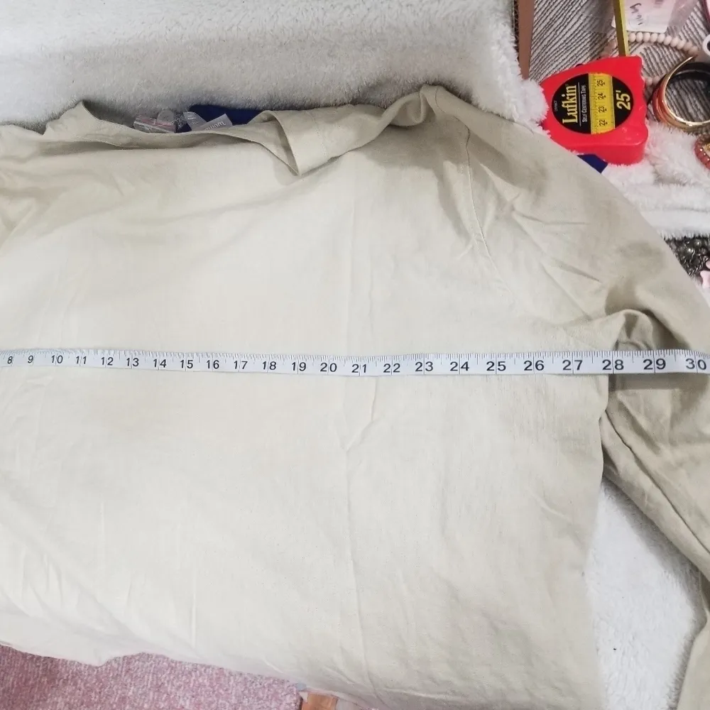 44. NWOT Woman Within Linen Shacket - Image 3