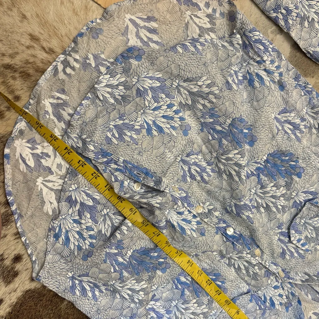 ROLLER RABBIT Ugyen‎ Leaves Guy Button Down Shirt Cotton Size Small - Image 8