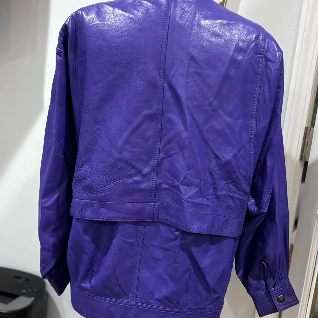 Bagatelle VINTAGE Purple Leather Jacket - Image 7