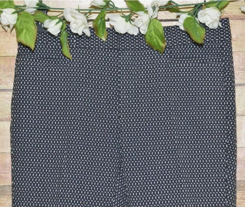 Banana Republic Black White Sloan Pants Size 6 Short Ankle Stretch Trousers - Image 2