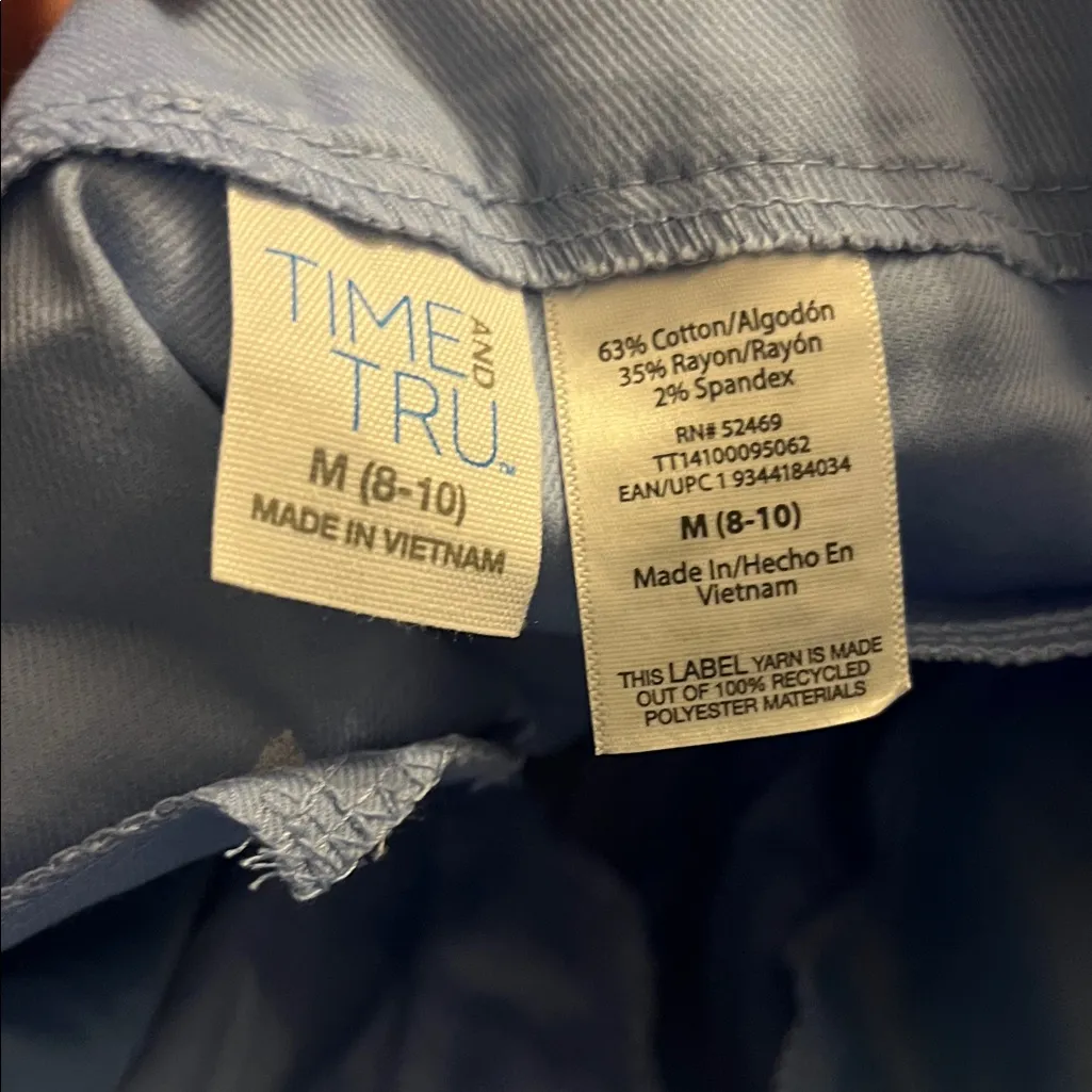 Time and Tru Women's Light Blue Bike Shorts Size M - Image 3