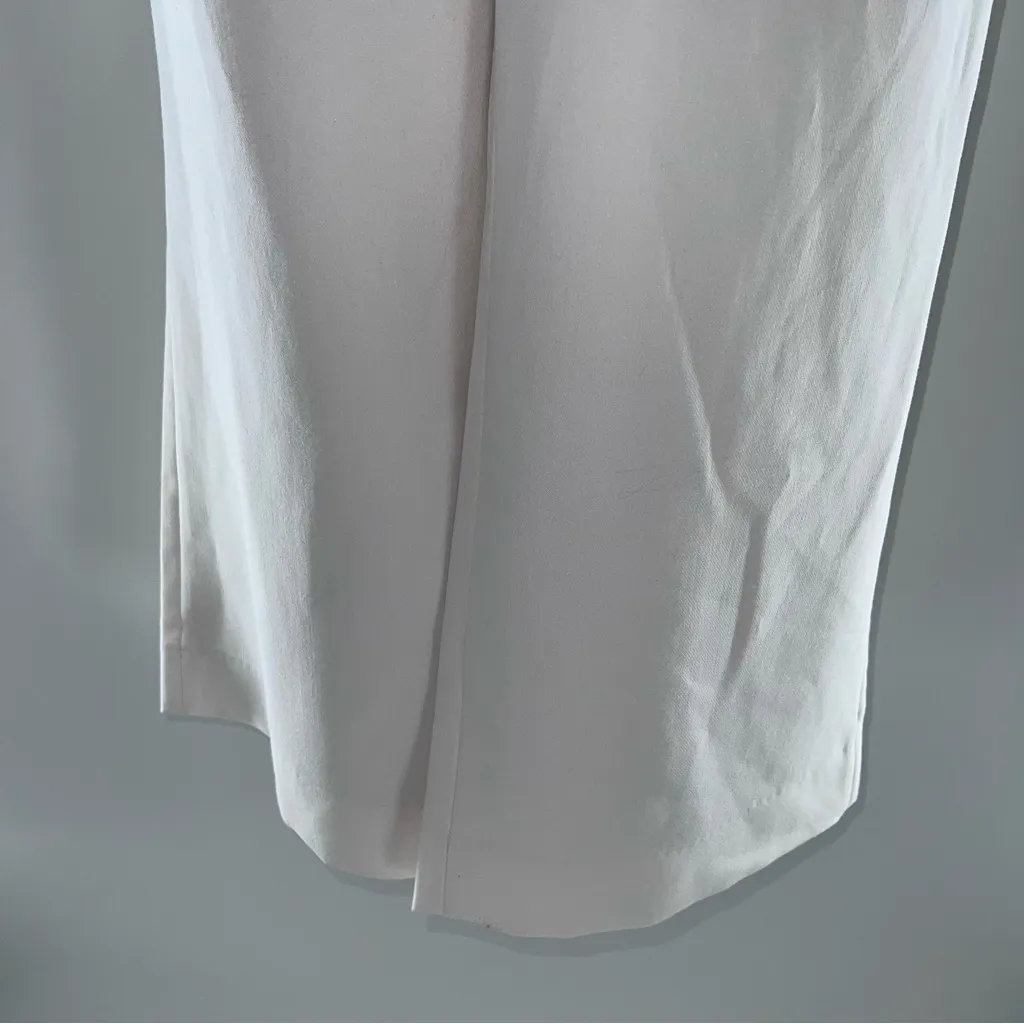 Abercrombie & Fitch Off-White/Cream Curve Love Wide Leg Pleated Front Pants-16 - Image 3