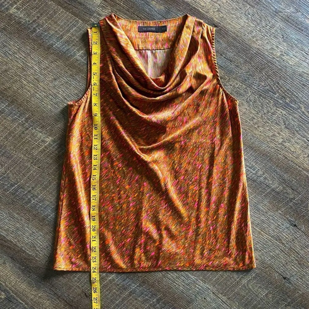 The Limited Sleeveless Blouse Small Bronze Orange Pink Top Colorful - Image 8