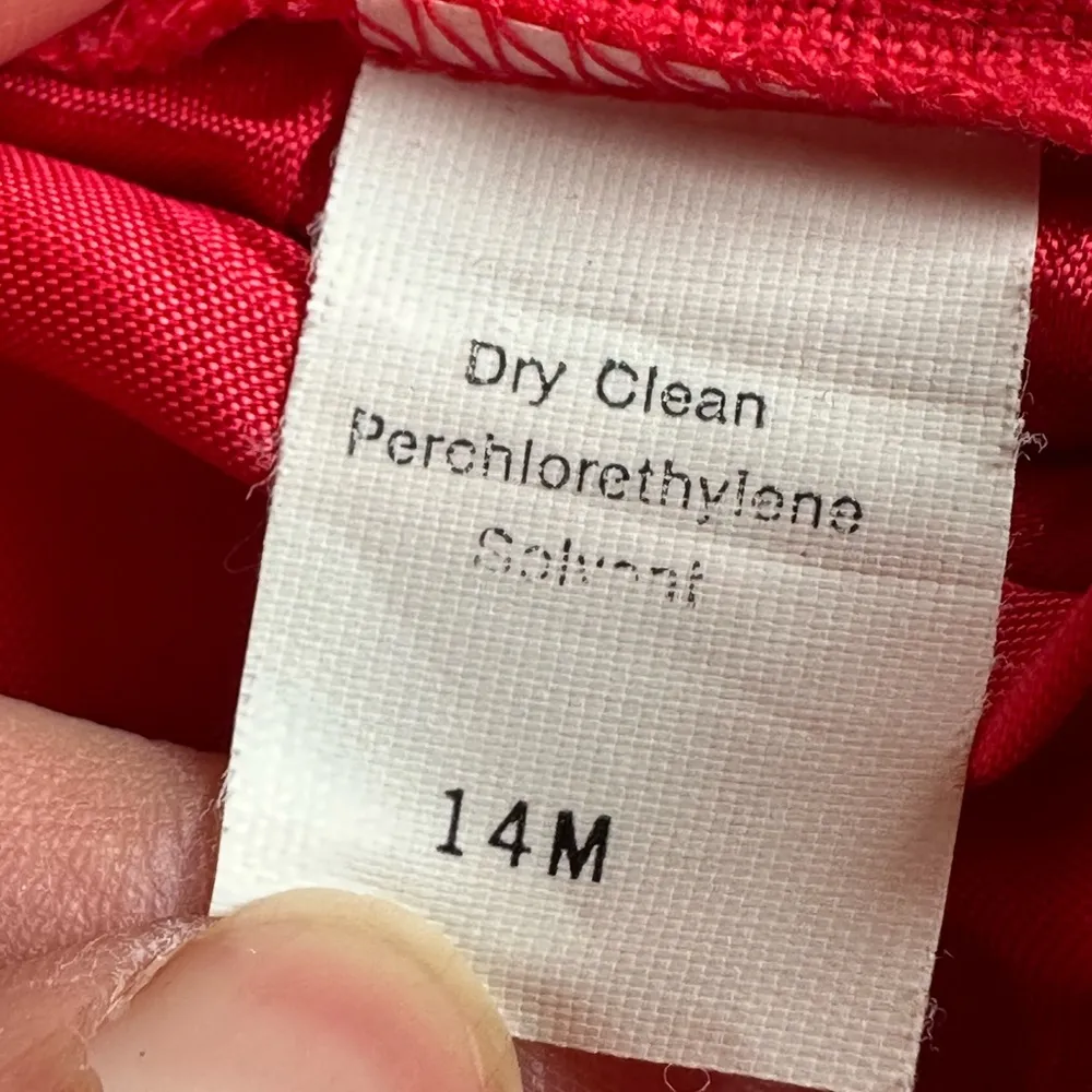 Hyde Point Fashion Vintage Red Pleated Midi Skirt Pockets Closure On Side Sz 14M - Image 10