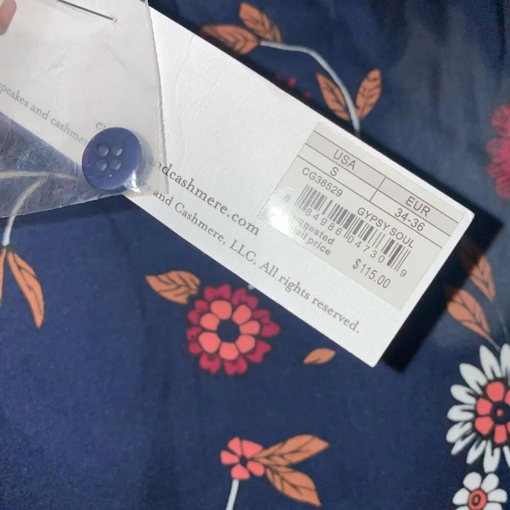 NWT Cupcakes & Cashmere Long Sleeve Floral Boho Keyhole Dress Women's Size S - Image 7