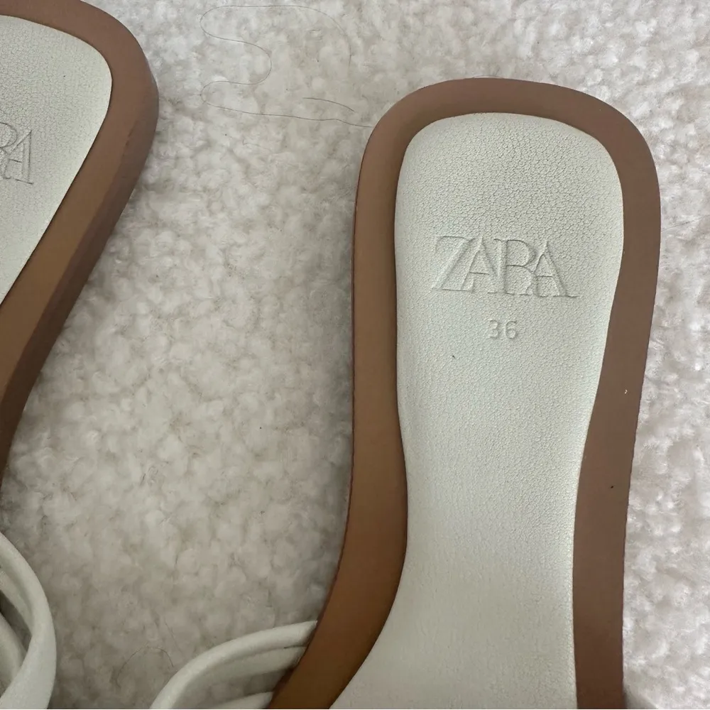 Zara White Sandals Modern Minimalist Design - Image 3