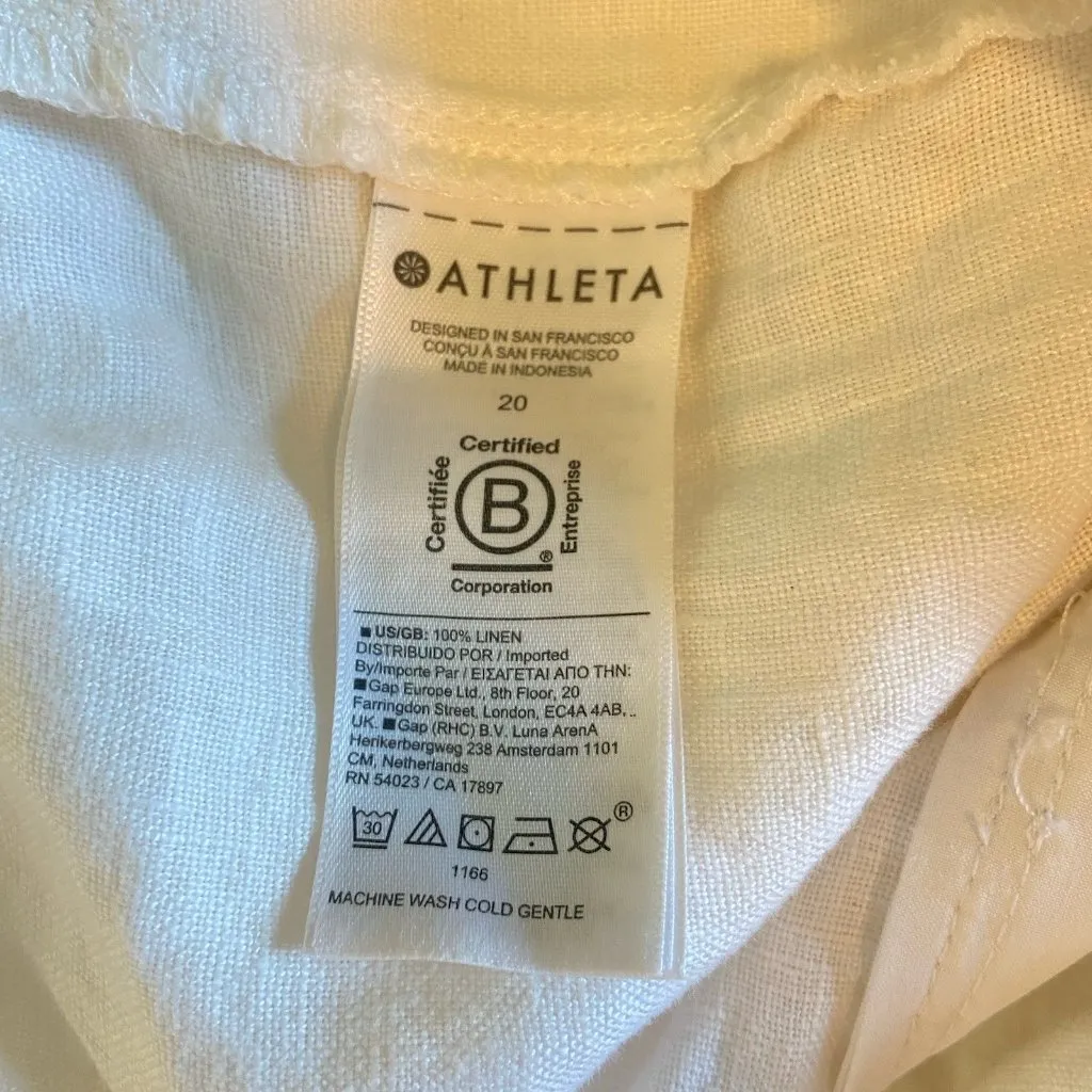 Athleta Retreat 100% Linen Jogger Pants Calla Lily White Size 20 Beach Boho Plus - Image 9