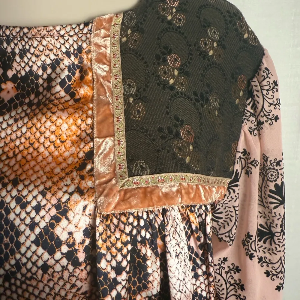 Ivy Jane Orange Brown Boxy Bib Collar Blouse - Image 3