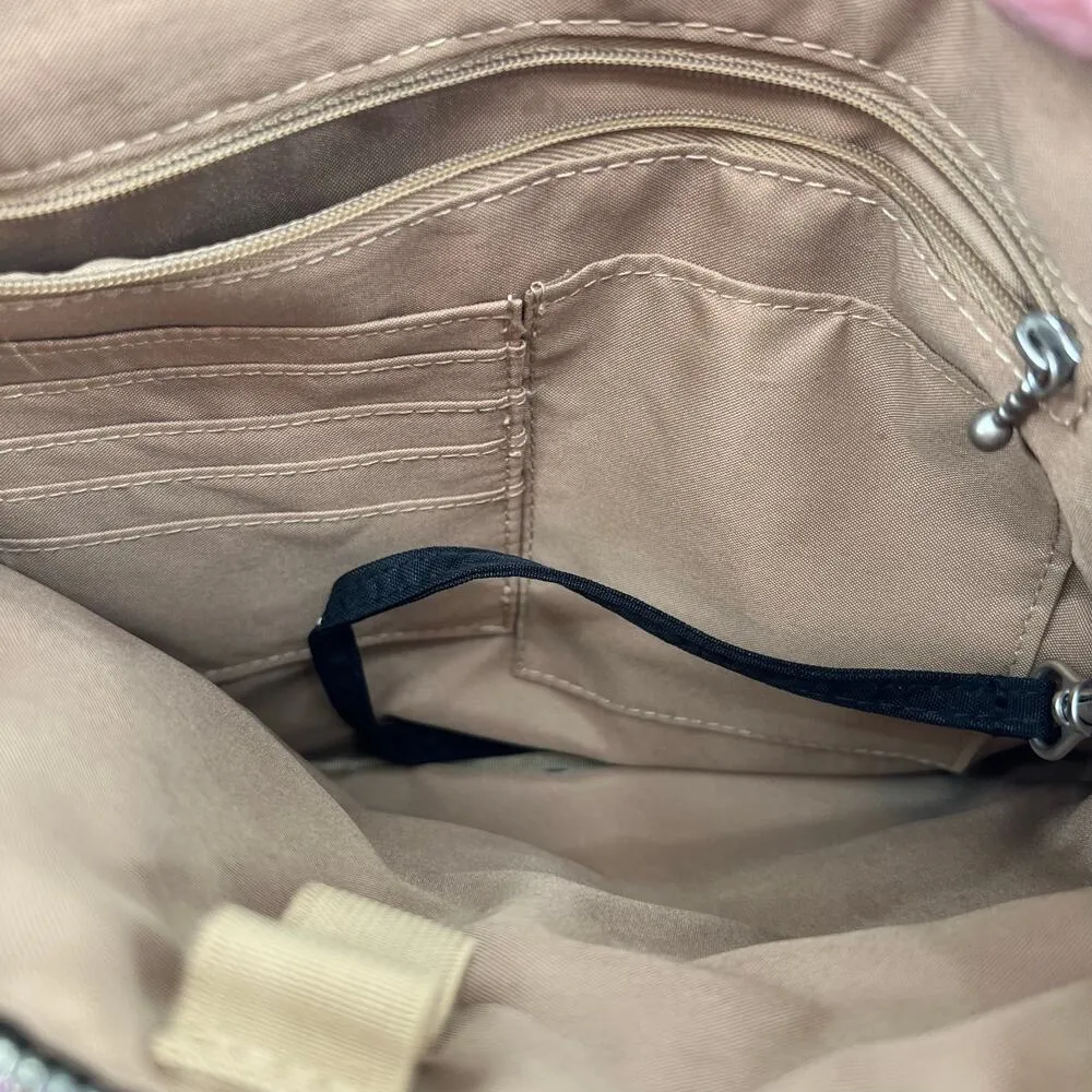 Baggallini Tulum Crossbody Black & Silver leopard print Travel Bag Handbag Zip - Image 2