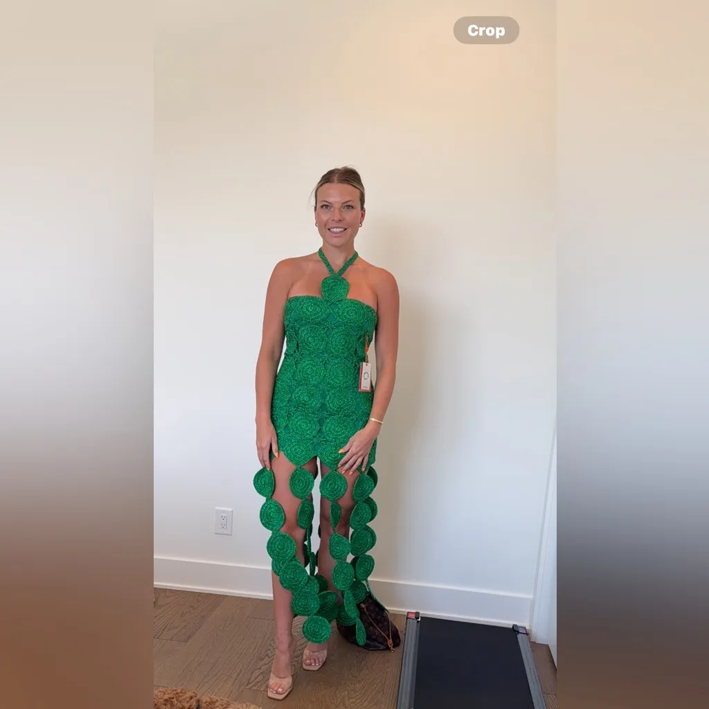 Green Halter Neck Women Dress - Image 3