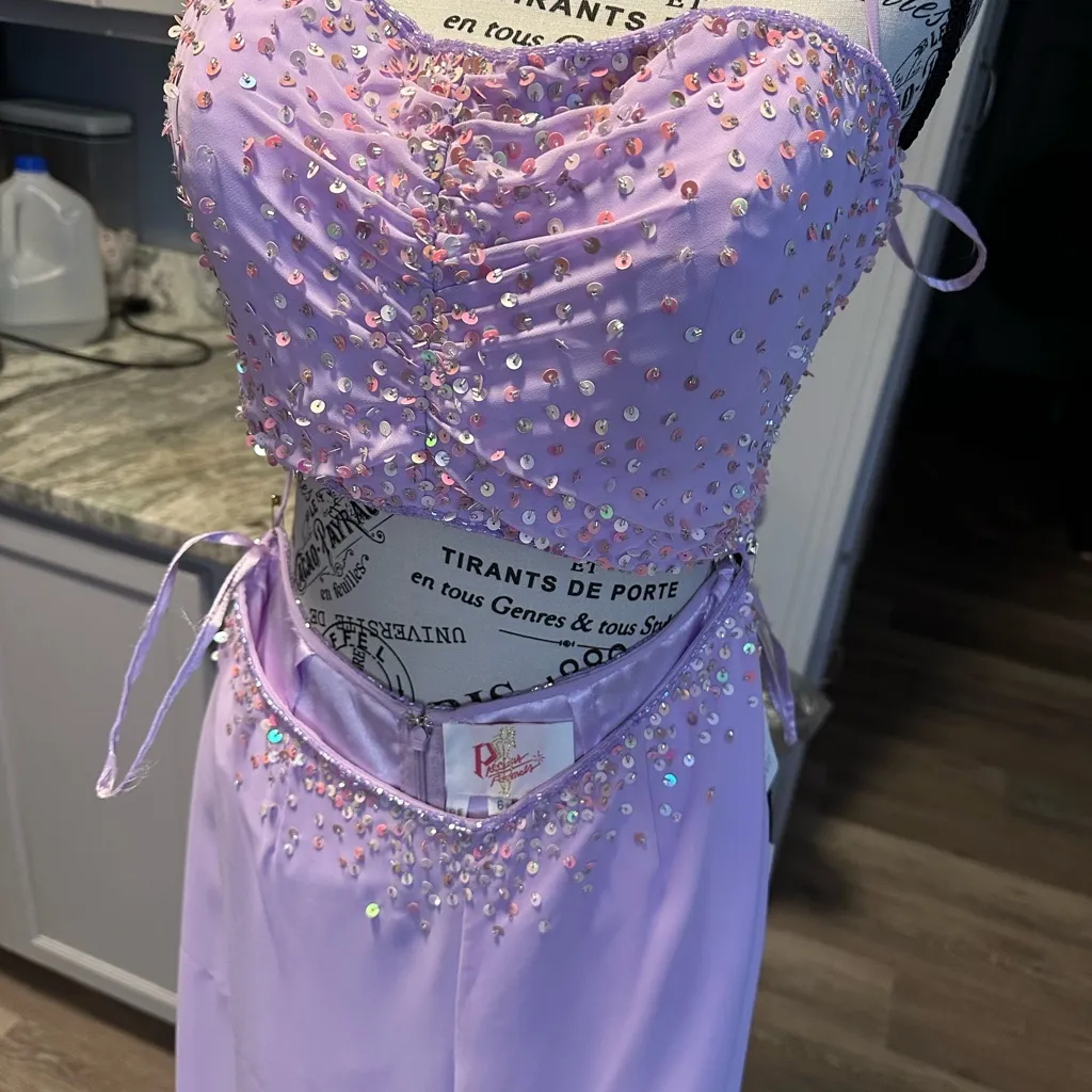 Precious Formals 2 piece Formal Pantsuit Purple Size 6 - Image 2