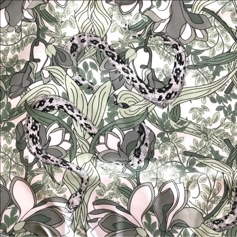 Guess Reese Snake & Vine Print Front Zipper Stripe Hem Mini Skirt Size 2 XS - Image 6