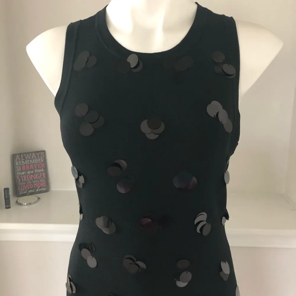 Michael Kors Dress Black Embellished Paillette Knit Stretch Size M NWT $225.00 - Image 7