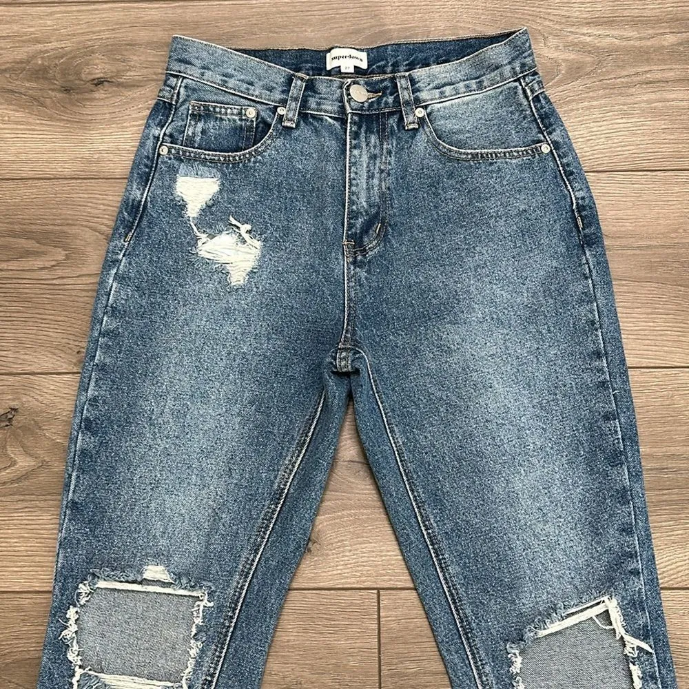 Superdown High Rise Crop‎ Destructed Ankle Jeans Size 27 - Image 2