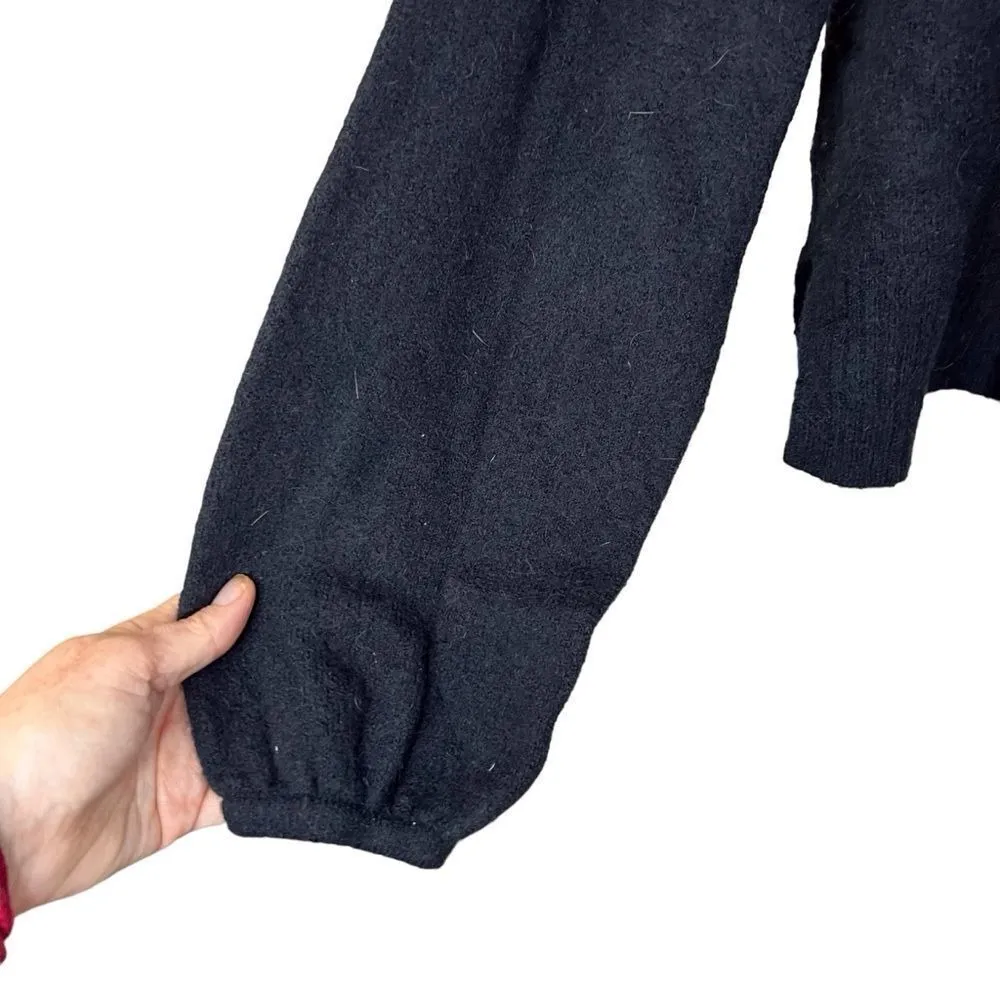 Madewell Alpaca Womens Wool Crew Neck Sweater Black Size‎ Large Pull Over Career - Image 5