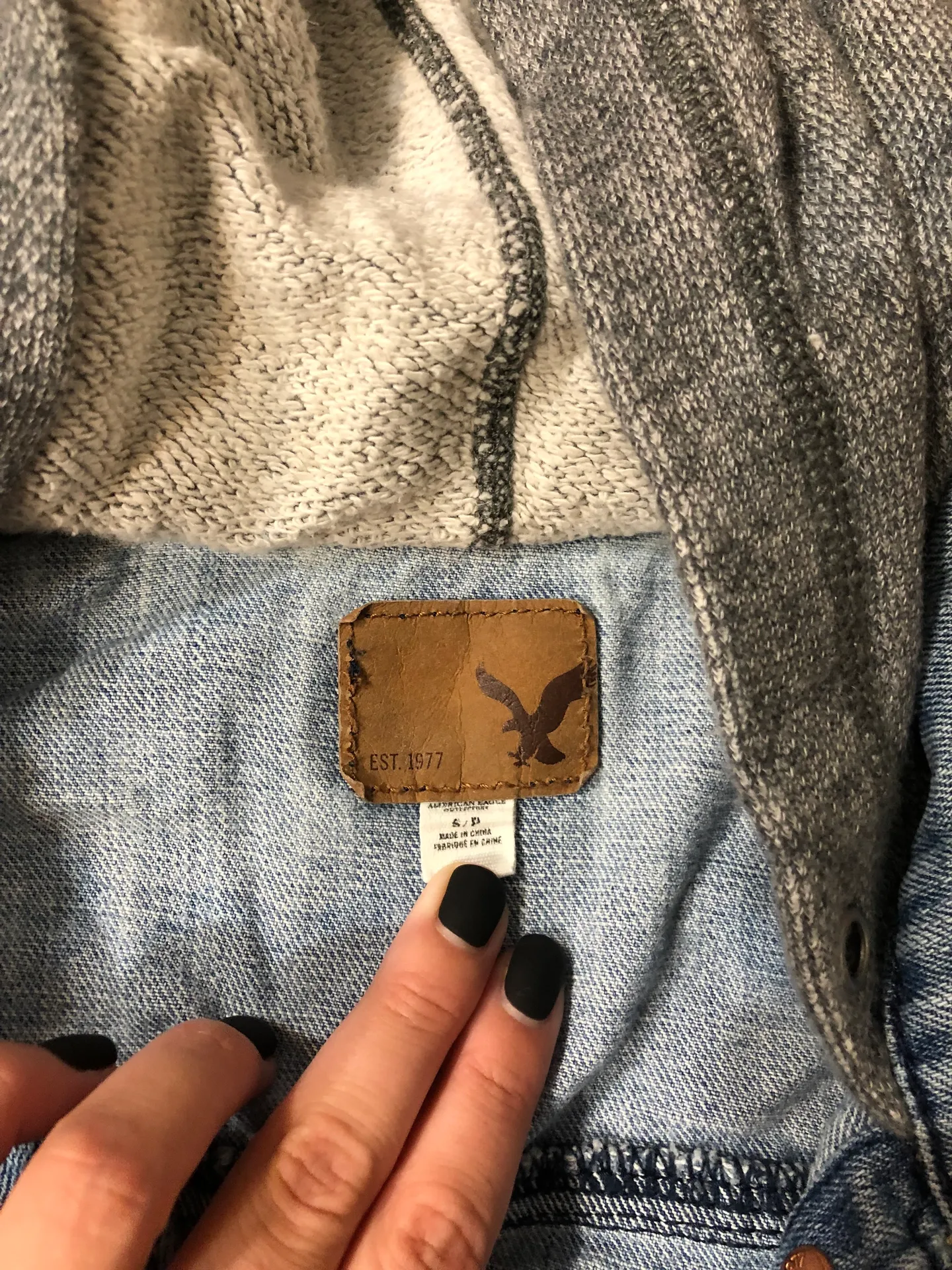American Eagle Jean Sweatshirt Jacket - Image 4
