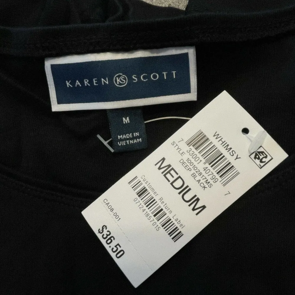 Karen Scott Medium Top Holiday Poinsettia Heart Festive Christmas Long Sleeve - Image 7