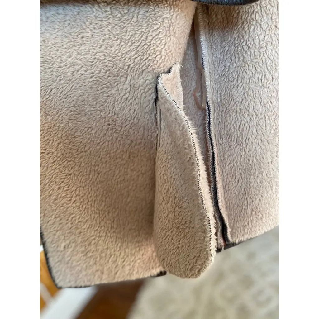 Jodifl Plaid Sherpa Lined Longline Vest Cardigan Cozy Quiet Luxury Brown Camel - Image 5