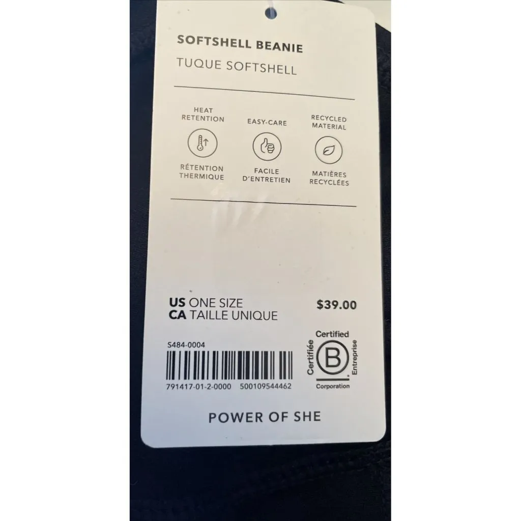 Athleta Softshell Beanie Black Ponytail Hat One Size Fits Most - Image 5