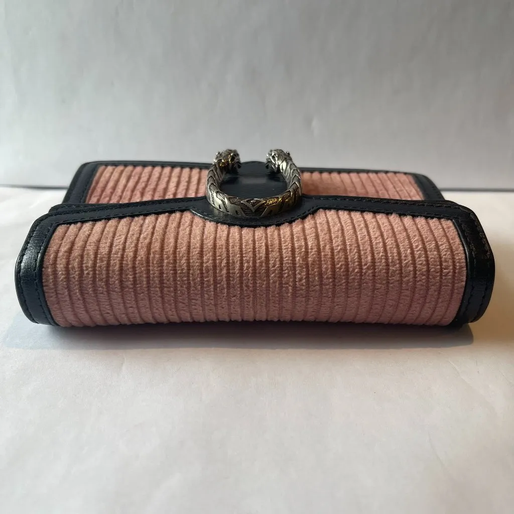 Gucci Dionysus Mini Pink Corduroy and Leather Shoulder/Crossbody Bag - Preowned - Image 13