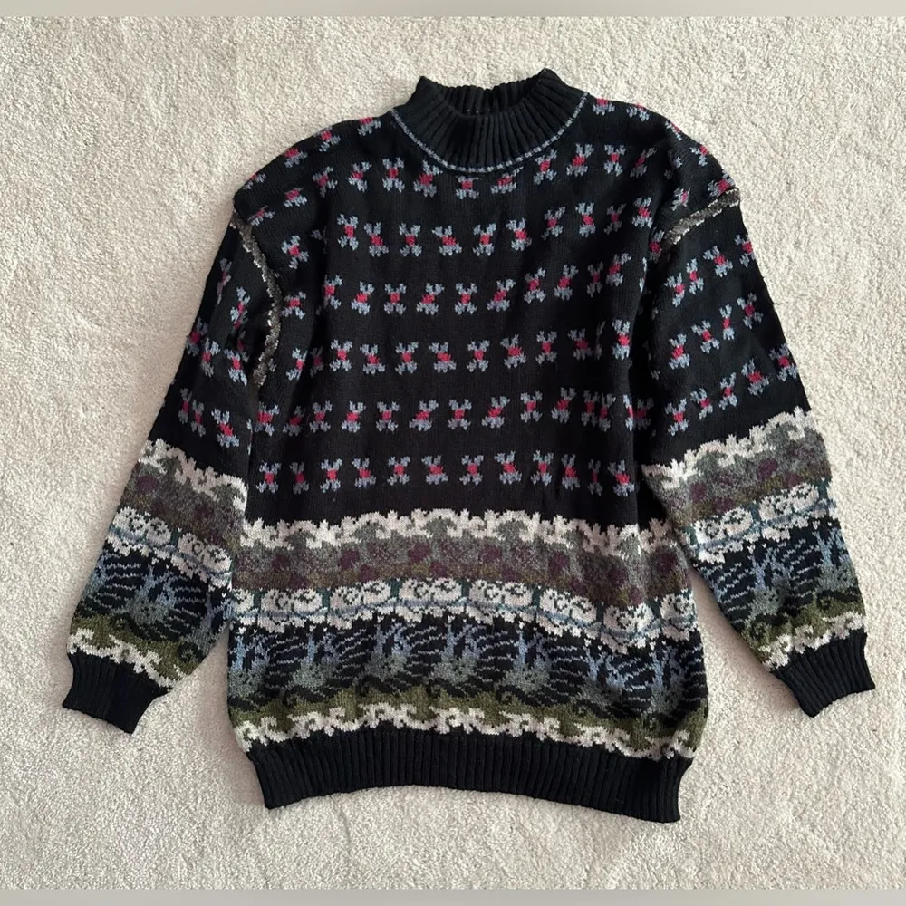 Lady Sansabelt Small (Runs Oversized) Vintage Sweater Black - Image 6