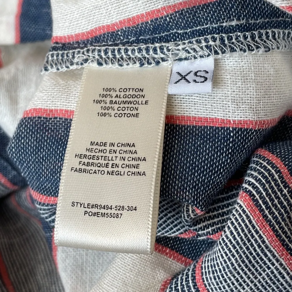 Anthropologie Cloth & Stone Chambray Striped
Cotton Classic Blouse - XS - Image 7