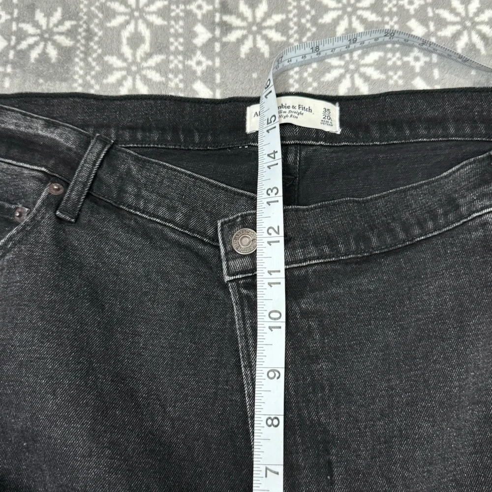 Abercrombie & Fitch 90's Slim Straight Ultra High Rise Criss Cross Black 20 Long - Image 10