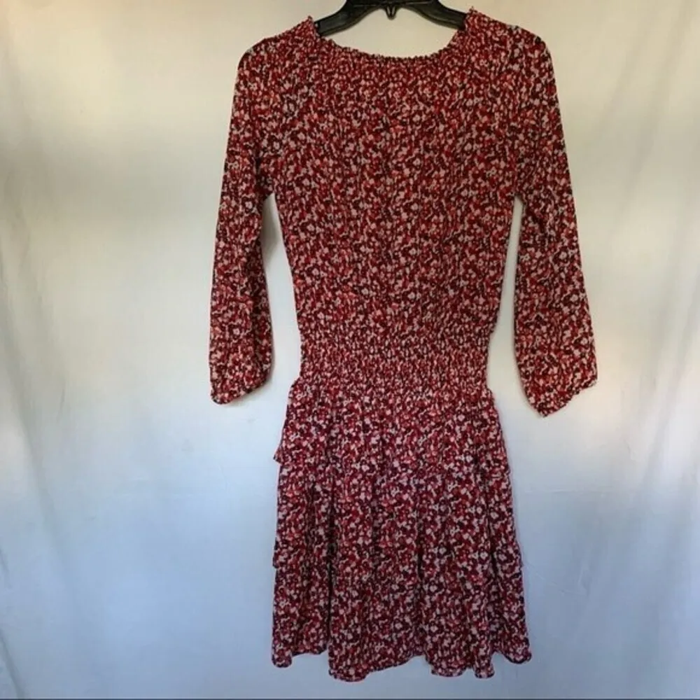 Michael kors sunari printed off shoulder ruffle long sleeve dress xs - Image 10