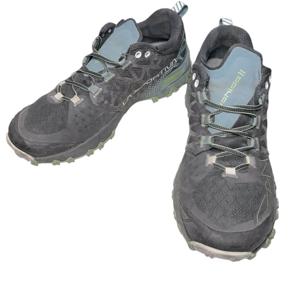 La Sportiva Women’s Size 7 Carbon Gray Mist Green Bushido II GTX Hiking Shoes - Image 2