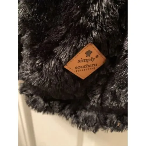 Women's Simply Southern Black Sherpa Faux Fur 1/4 Zip Pullover Jacket Size XXL - Image 6