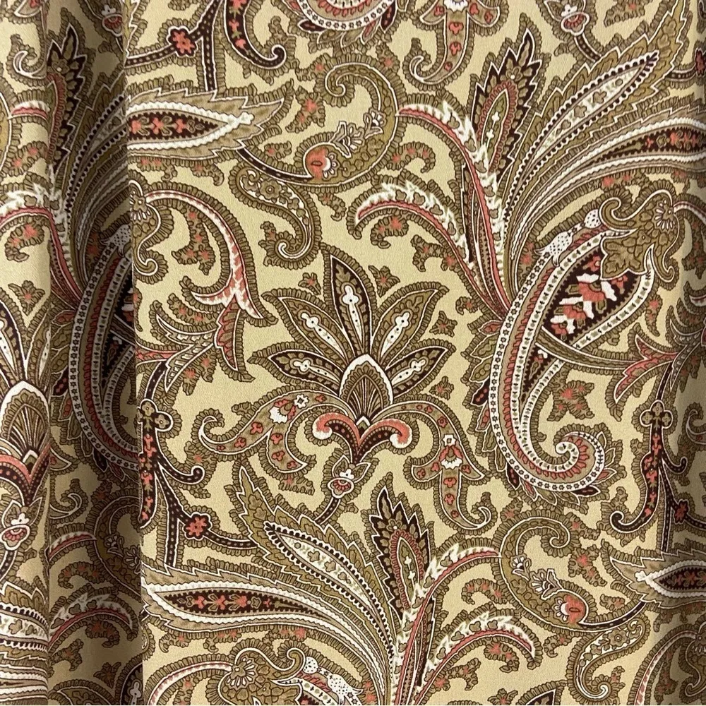 Vintage Pendleton Paisley A Line Maxi Skirt Tan Brown and Orange Classic Boho - Image 5