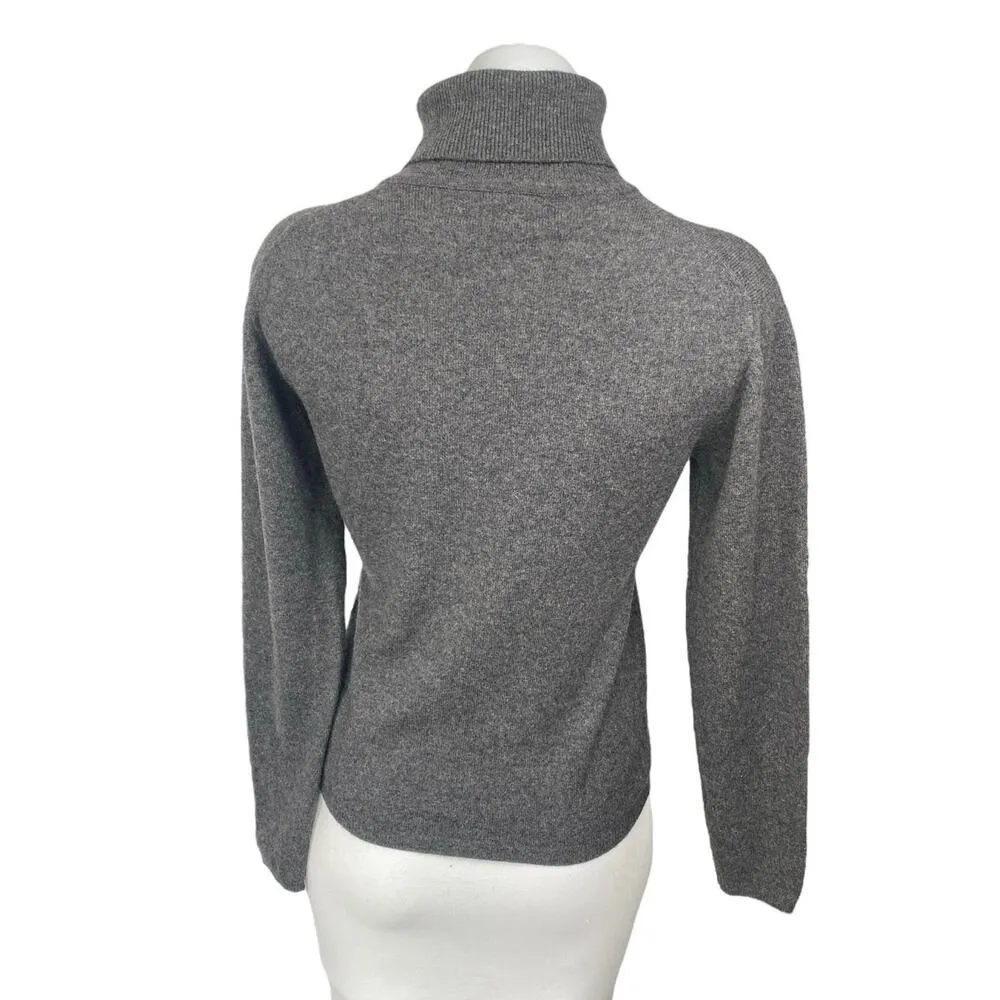 Vertigo 100% Cashmere Women's Gray Turtleneck Long Sleeve Pullover Sweater Top M - Image 2