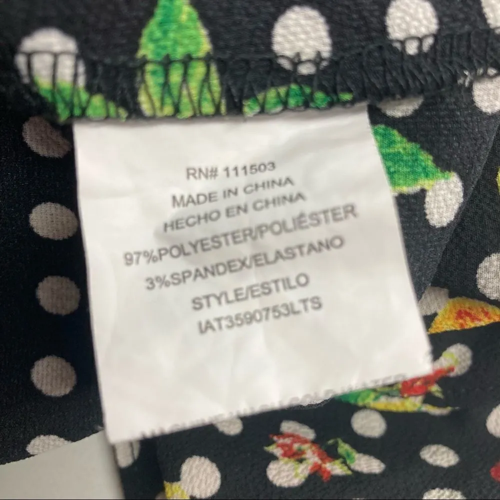 Twine & String Women’s Cold shoulder Fruit & Polka Dot Top, Multicolored, Medium‎ - Image 4