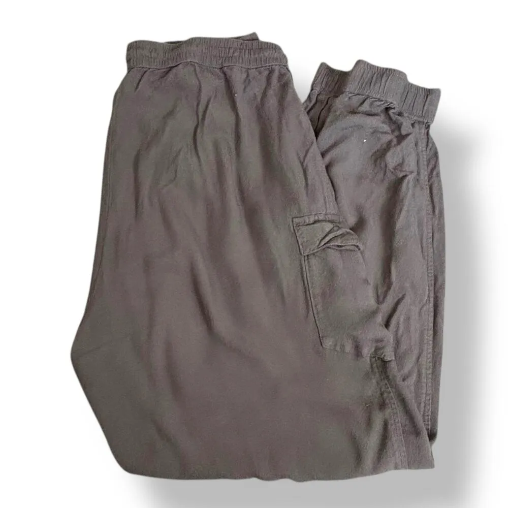 Abercrombie & Fitch Olive Joggers Cargo Pockets Elastic Waist Pants Size Medium - Image 2