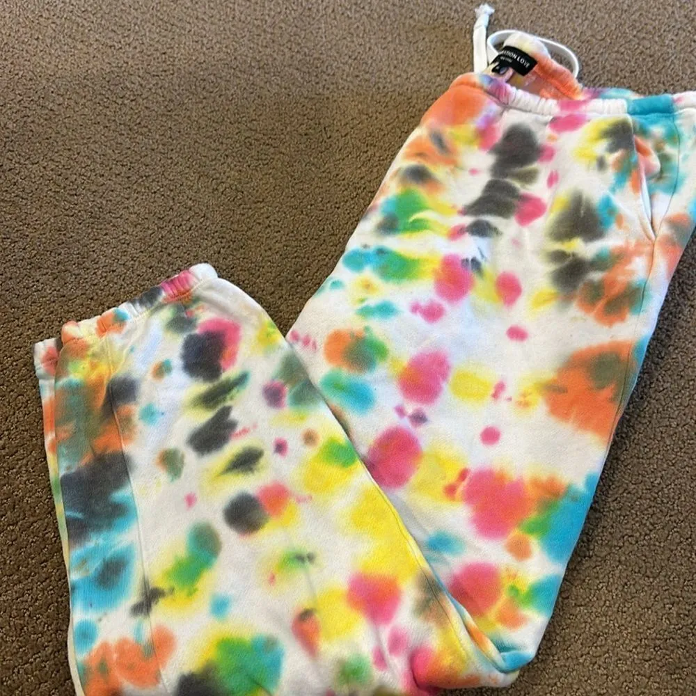 GENERATION LOVE Women’s Multicolor Puff Sleeve Sweatshirt & Joggers Set Size XL - Image 7