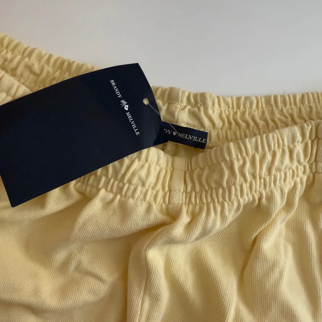 Brandy Melville yellow  sweat shorts - Image 3