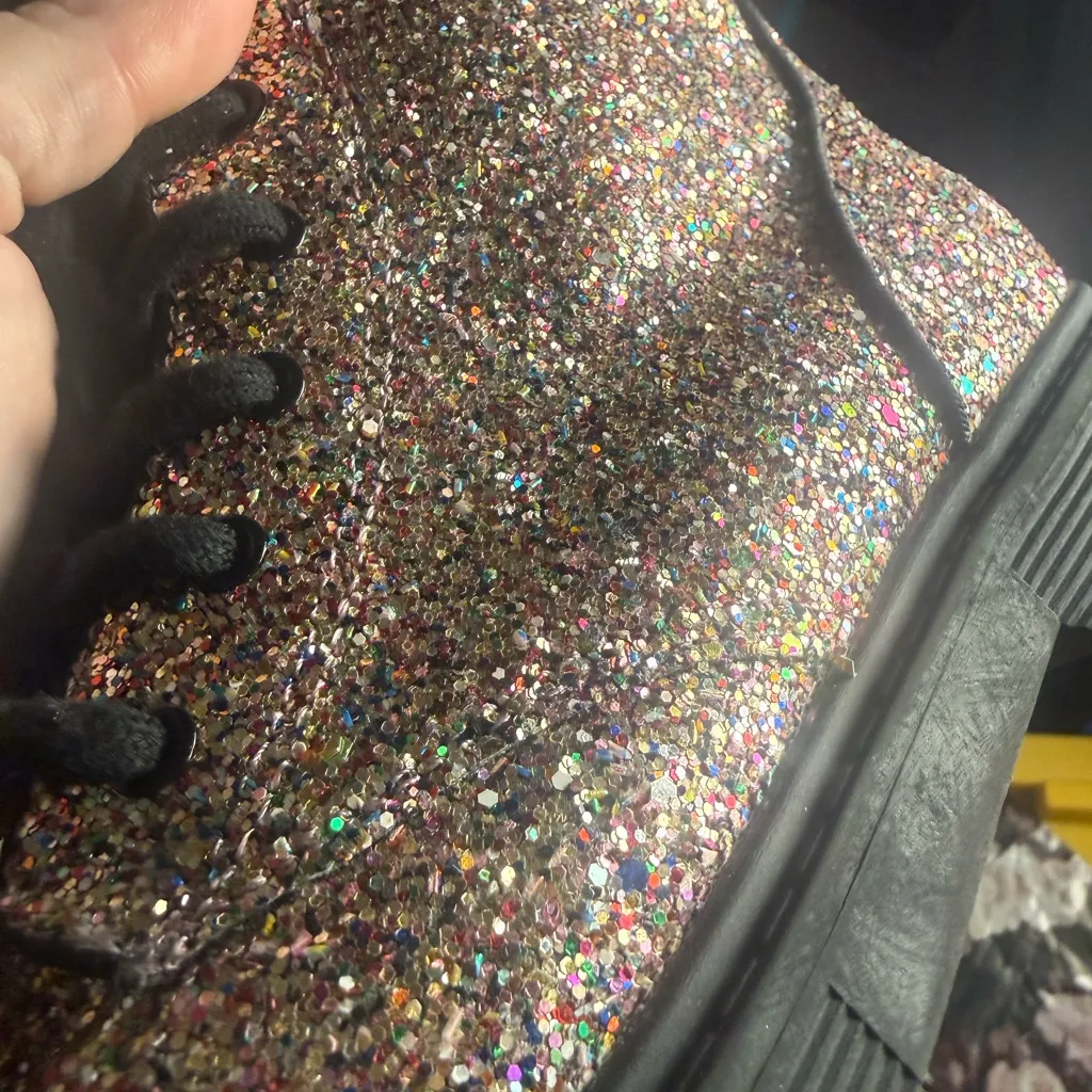 Sparkly Glitter Combat Boots SZ 5 | Target | Side Zipper - Image 4