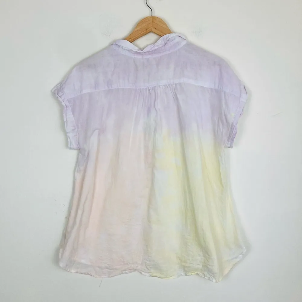 Sundry pastel pink, purple and yellow ombré popover semi sheer cotton top.Size 2 - Image 3