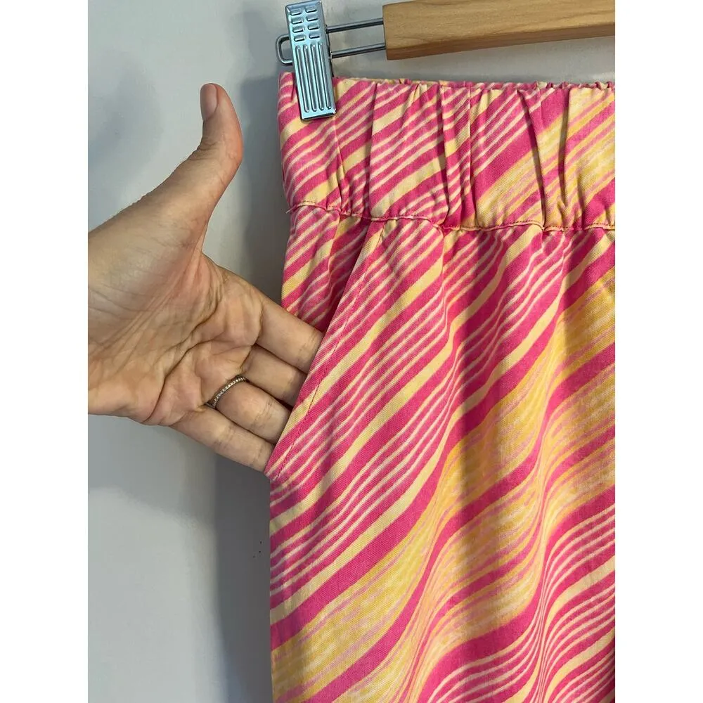 Elevenses by Anthropologies Palazzo Wide Leg Pant Mixed Print Striped & Floral S - Image 4