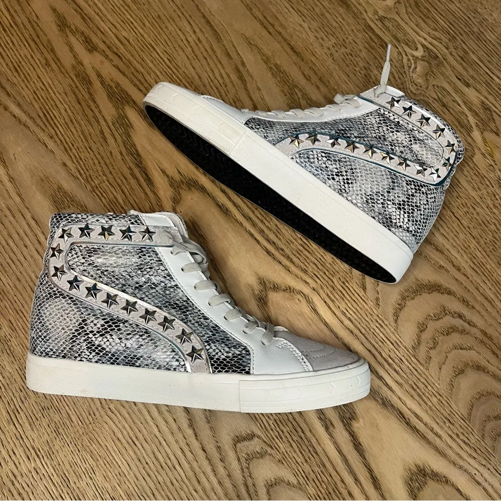 Vintage Havana Dayna High Top Sneaker Snake White Studded Silver Women’s Size 8 - Image 7
