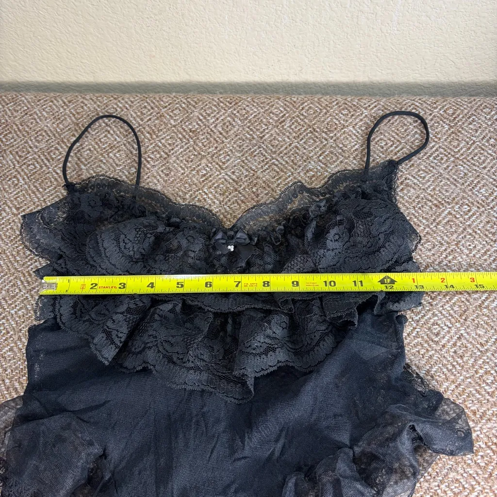 Midnight Hour Lace Lingerie Bodysuit Sz M Womens Sexy Vacation Honeymoon Goth - Image 9
