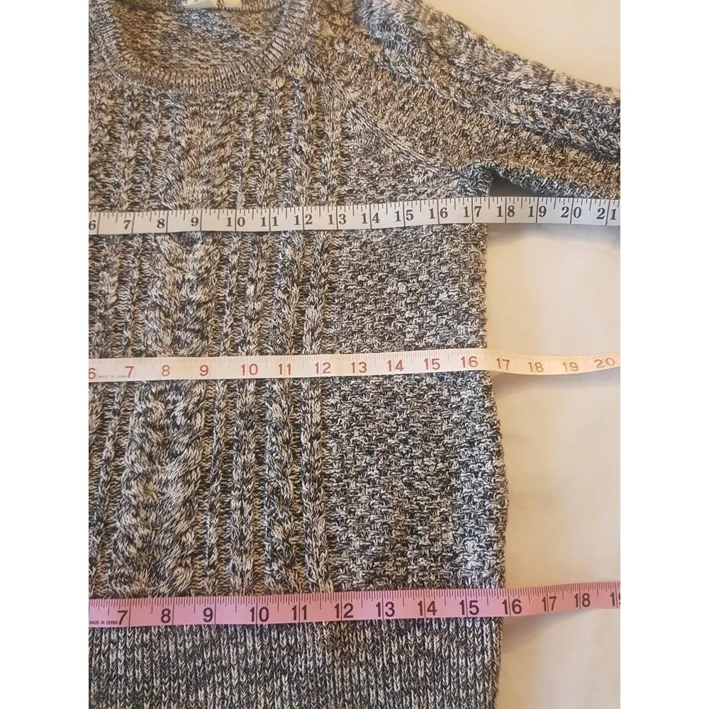 Gap Womens Sweater Size Small Ribbed Neckline Gray Preppy Cable Knit Long Sleeve - Image 11