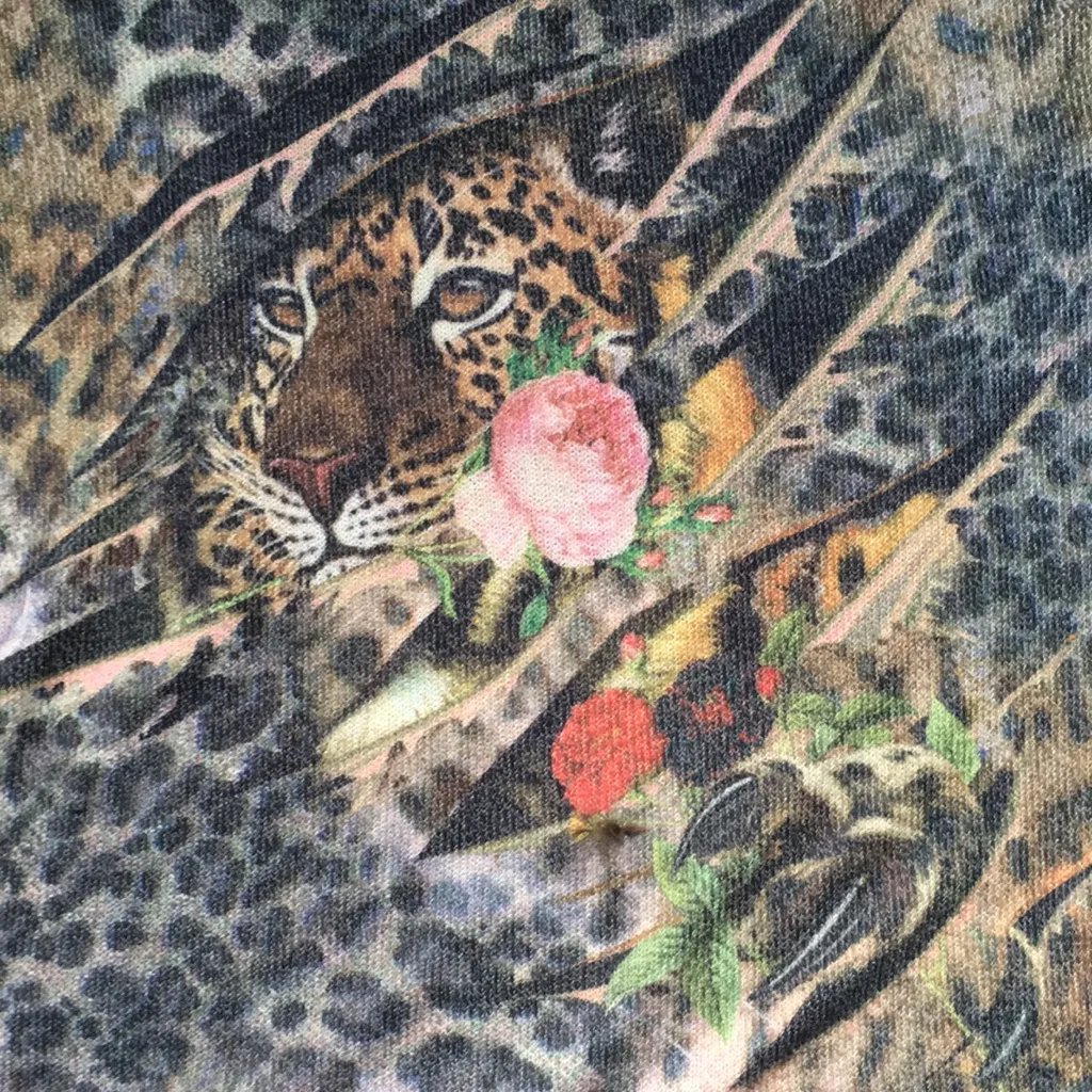 Motive hooded sweater with tiger face Gray Size M - Image 6